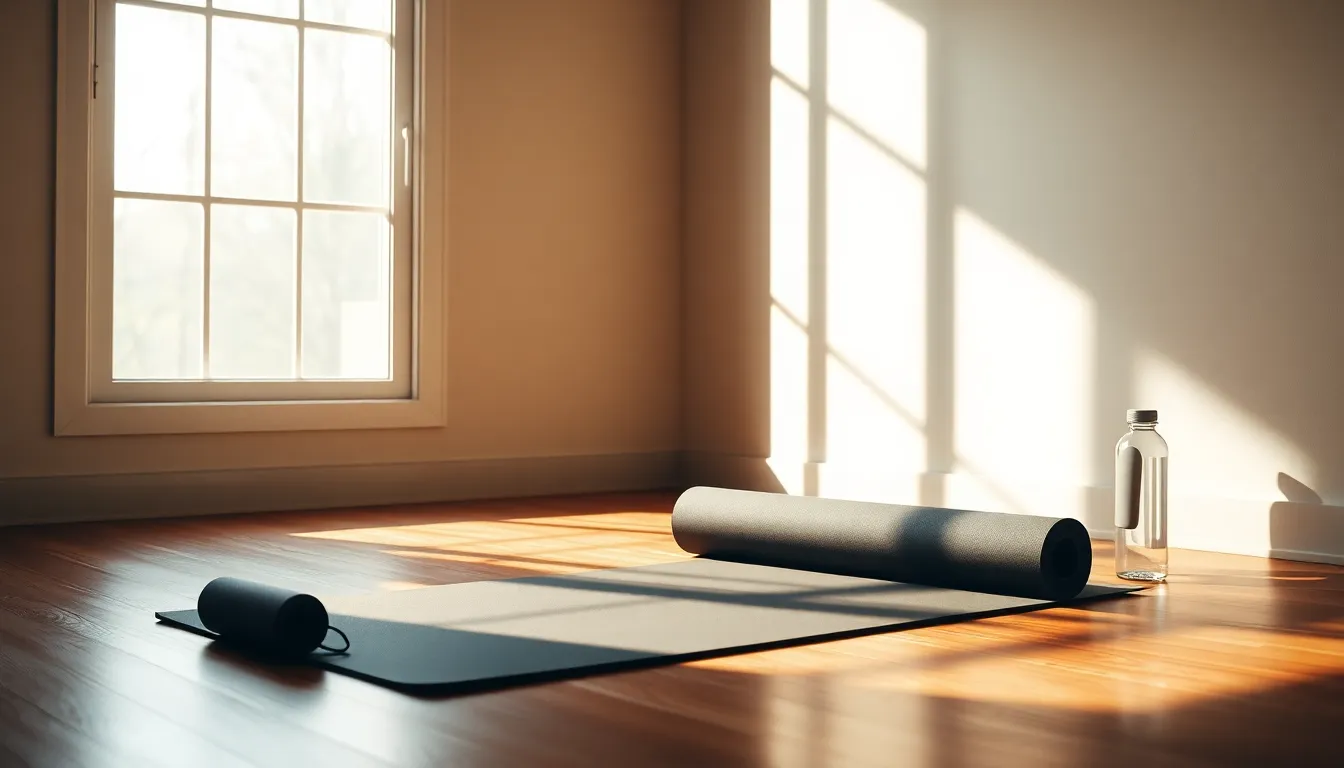 집에서 운동하는 사람