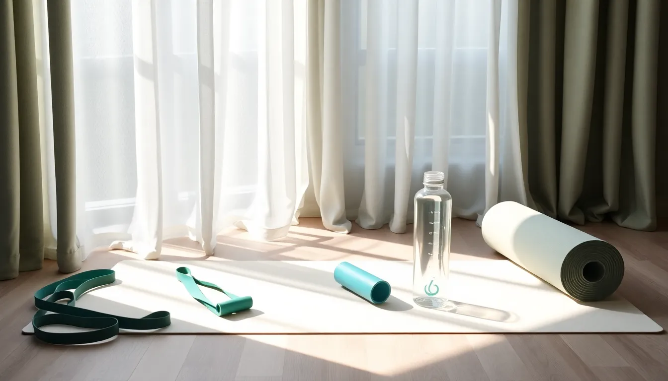 집에서 운동하는 여성의 모습