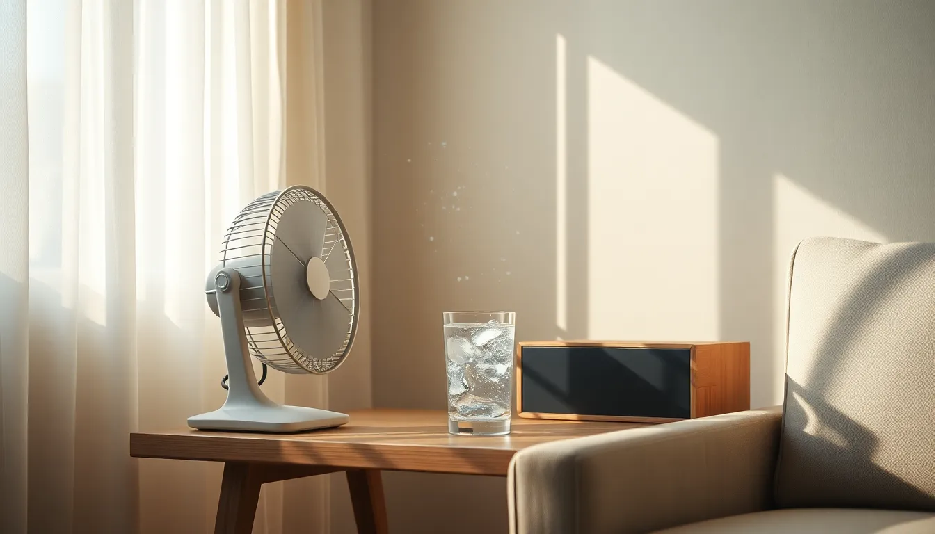 에어컨 리모컨과 스마트폰 앱으로 온도를 조절하는 모습