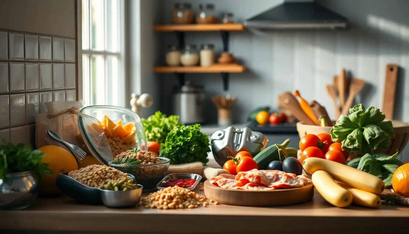 건강한 식단으로 가득한 식탁 이미지