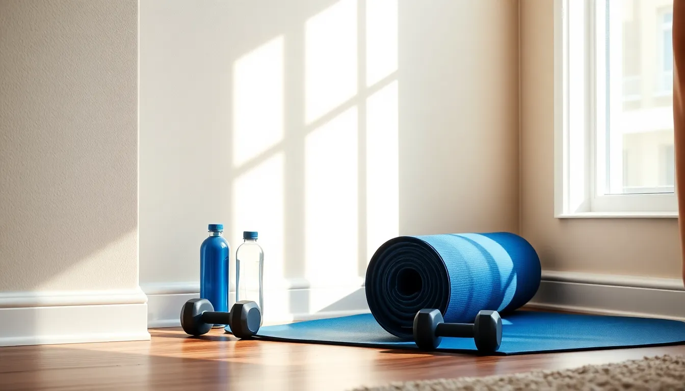 집에서 운동하는 사람