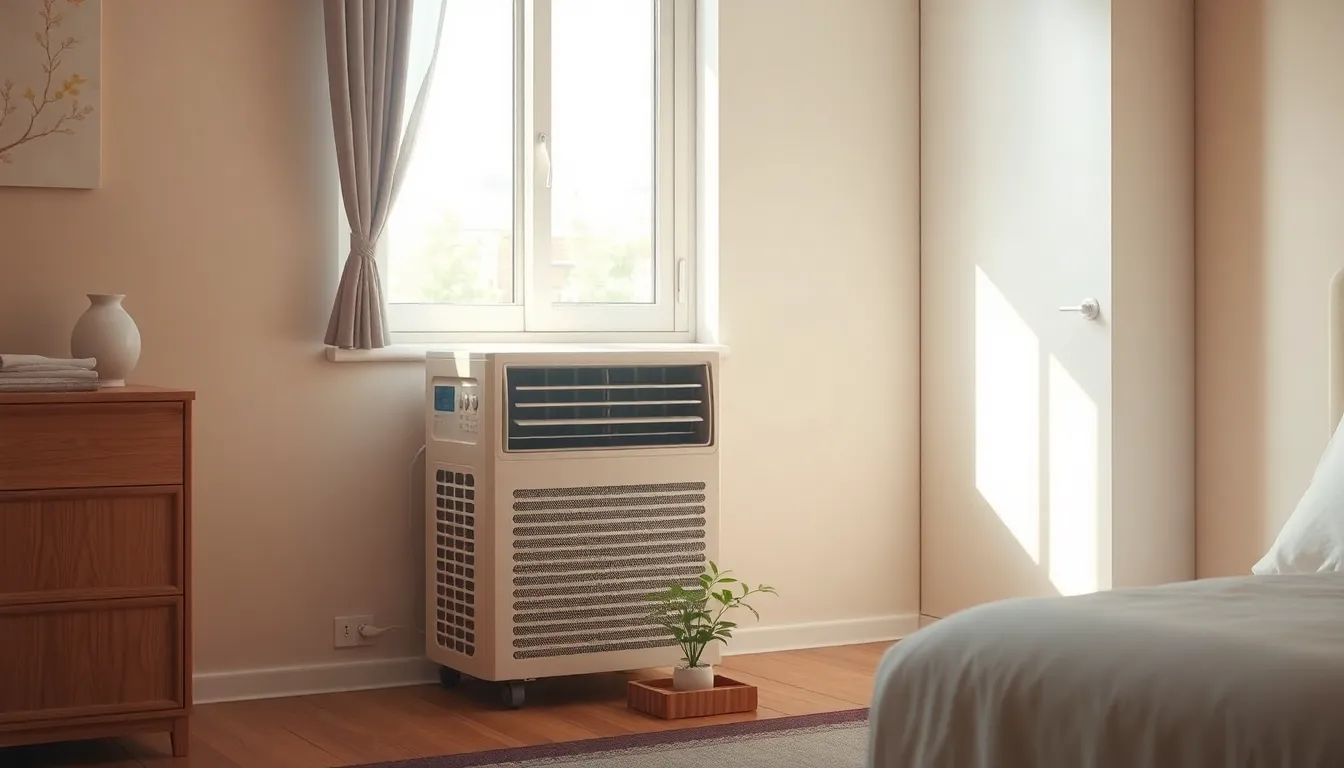 시원한 원룸 공간에서 에어컨을 사용하는 자취생의 모습