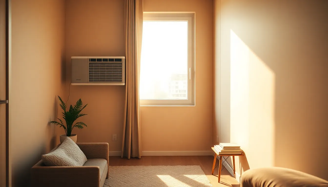 자취방에서 에어컨 리모컨을 사용하는 사람의 모습