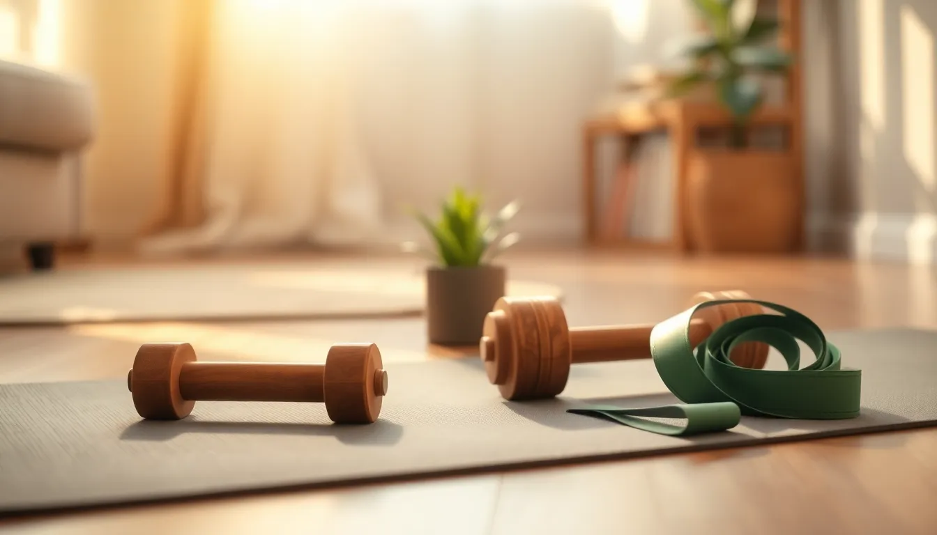 홈트레이닝을 하는 사람의 모습