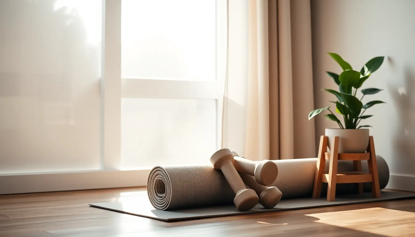 홈트레이닝을 하는 사람의 모습