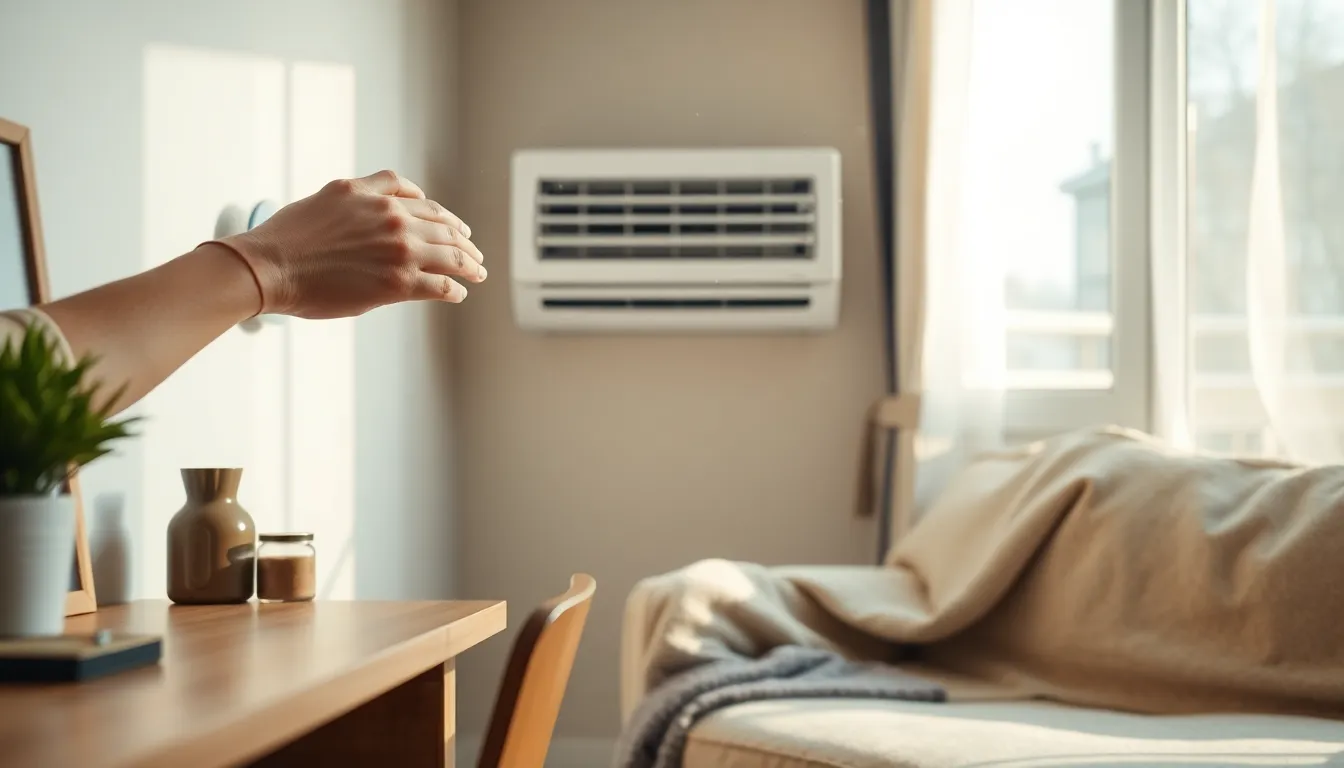 10평 원룸에 설치된 깔끔한 벽걸이 에어컨 이미지