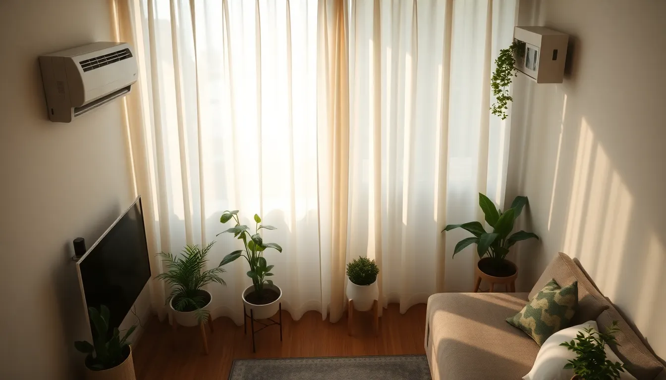 시원하고 쾌적한 원룸 실내에서 휴식을 취하는 모습